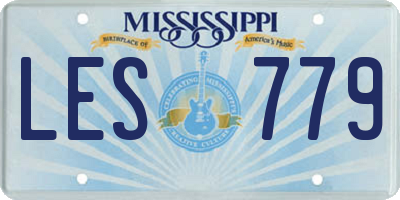 MS license plate LES779