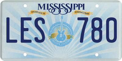 MS license plate LES780