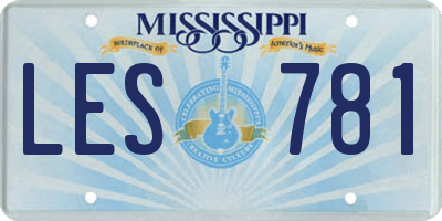 MS license plate LES781