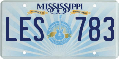MS license plate LES783