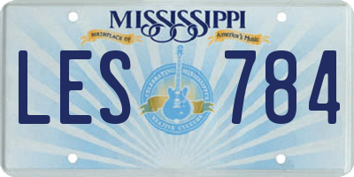MS license plate LES784