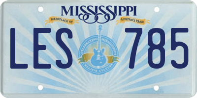MS license plate LES785
