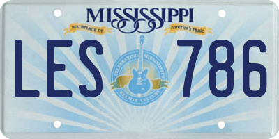 MS license plate LES786