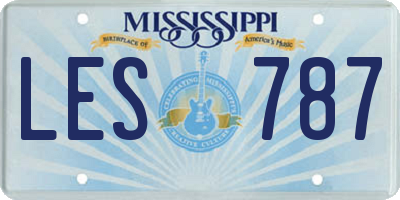 MS license plate LES787