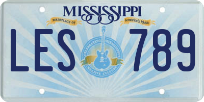 MS license plate LES789