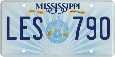 MS license plate LES790
