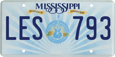 MS license plate LES793