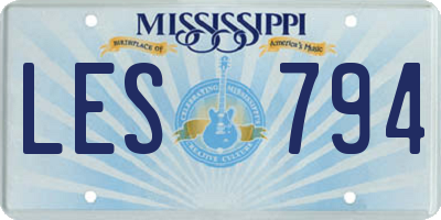 MS license plate LES794