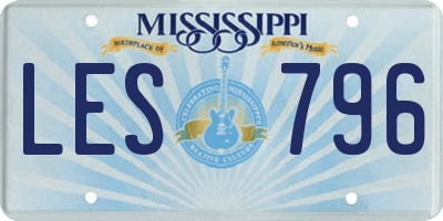 MS license plate LES796