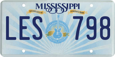 MS license plate LES798