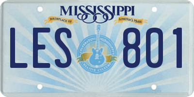 MS license plate LES801
