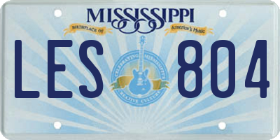 MS license plate LES804