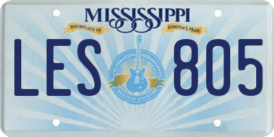 MS license plate LES805