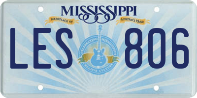 MS license plate LES806