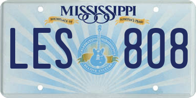 MS license plate LES808