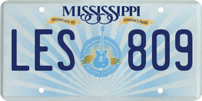 MS license plate LES809