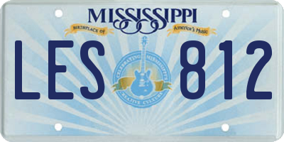 MS license plate LES812