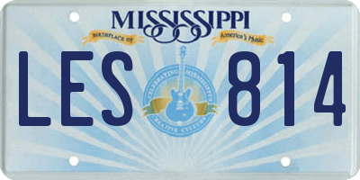 MS license plate LES814