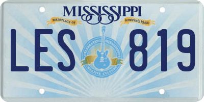 MS license plate LES819