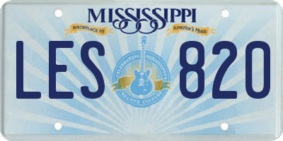 MS license plate LES820