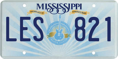 MS license plate LES821