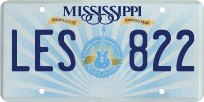 MS license plate LES822