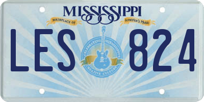 MS license plate LES824