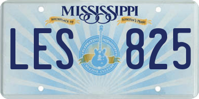 MS license plate LES825