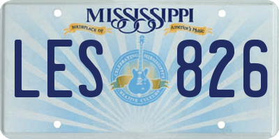 MS license plate LES826