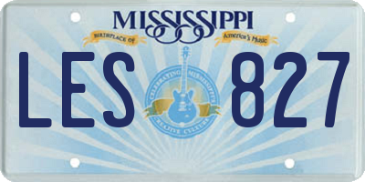 MS license plate LES827