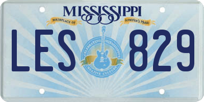 MS license plate LES829