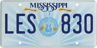 MS license plate LES830