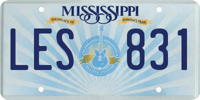 MS license plate LES831