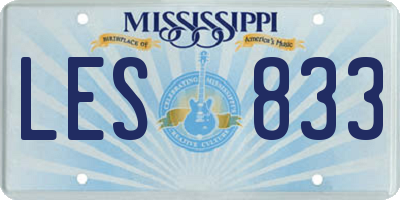 MS license plate LES833