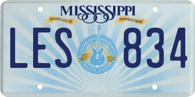 MS license plate LES834