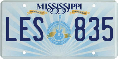 MS license plate LES835