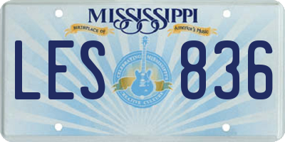 MS license plate LES836
