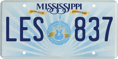 MS license plate LES837