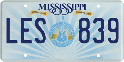 MS license plate LES839