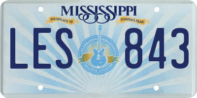 MS license plate LES843
