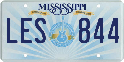 MS license plate LES844