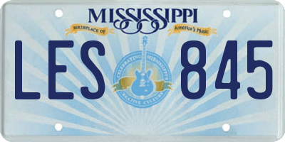 MS license plate LES845