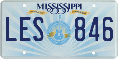 MS license plate LES846