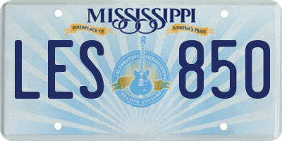 MS license plate LES850