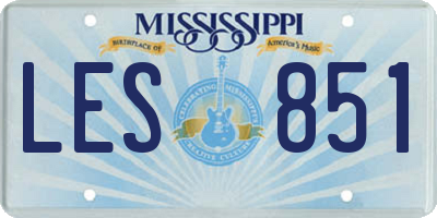 MS license plate LES851