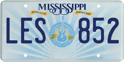 MS license plate LES852