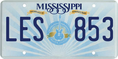 MS license plate LES853