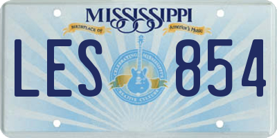 MS license plate LES854