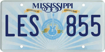 MS license plate LES855