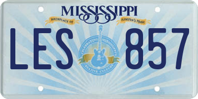 MS license plate LES857